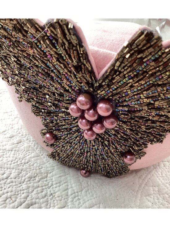 Mr. John Classic*Excello Vintage Pink Bollman Wool Hat* Bugle Beads*1950s Style main image 5